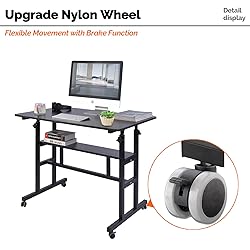 AIZ Mobile Standing Desk, Adjustable Computer Desk
