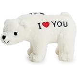 Bear of Allan Plush Keychain Stuffed Animal - Cute Small Polar Bear I Love You Gift for Her Keyring Charm Backpack Clip Handb