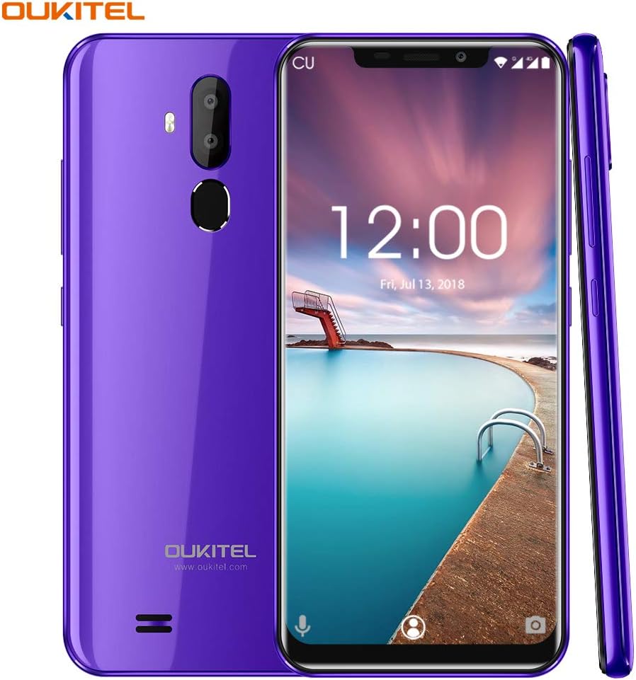 4G LTE Mobile Phones,OUKITEL C12 Pro SIM-Free Unlocked 2GB RAM 16GB ROM Smartphone 6.18 Inch (19:9 Display) Android 8.1, 3300mAh Battery 8MP + 5MP Cameras Dual SIM- Purple
