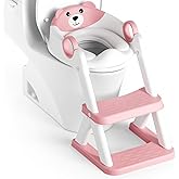 Rabb 1st Potty Training Seat, Upgrade Toddler Toilet Seat for Kids Boys Girls, 2 in 1 Potty Training Toilet, Splash Guard Anti-Slip Pad Step Stool