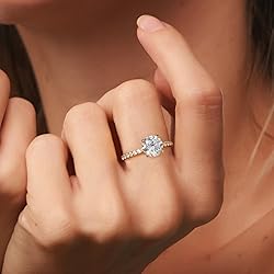 SMILEST 925 Sterling Silver Rings for Women, 14K