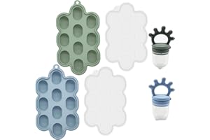 Breastmilk Popsicle Molds 2Pcs Silicone Popsicle Molds with 2 Teether BPA Free Baby Safe Baby Fruit Feeder Food Freezer Tray 