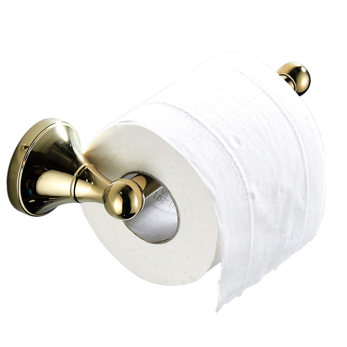 Flybath Toilet Roll Holder Without Cover Brass Bathroom Paper Tissue Bar Wall Mounted, 20 cm / 7.87 inches, Polished Gold