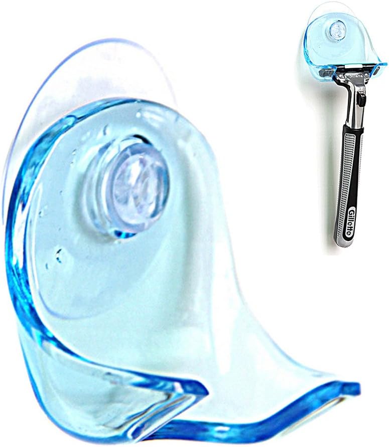SUMAJU Razor Holder, Plastic Razor Rack With Suction Shower Cup Hook