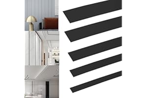 COPGGE 16.4ft Peel and Stick Molding Wall Trim Self-Adhesive Stainless Steel Mirror Trim Metalized Black Mirror Like Finish for Mirror Edge Picture Frame Wall Ceiling Floor Tiles Moulding (1.57in Wide)