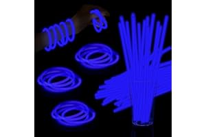 Taikula 60 Pack 8” Blue Glow Sticks Bracelet Necklaces Bulk with 60 Connectors Neon Glow In The Dark Party favors Supplies for Holiday Birthday Party Decoration (Blue)