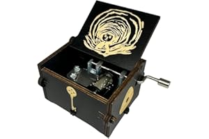 Youtang Music Box Engraved Wooden Gifts Mini Musical Box Play Dreaming for Birthday/Anniversary/Valentine's Day/Christmas (Hand Crank, Black)