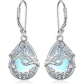 Octopus Earrings 925 Sterling Silver Moonstone Octopus Earrings for Women Sea Animal Jewelry Gifts for Women Christmas Sea Lover