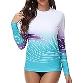VAYAGER Womens Rash Guard UV Protection Long Sleeve Swim Shirts Quick Dry UPF 50+ Water Beach Surfing Swimming Tops