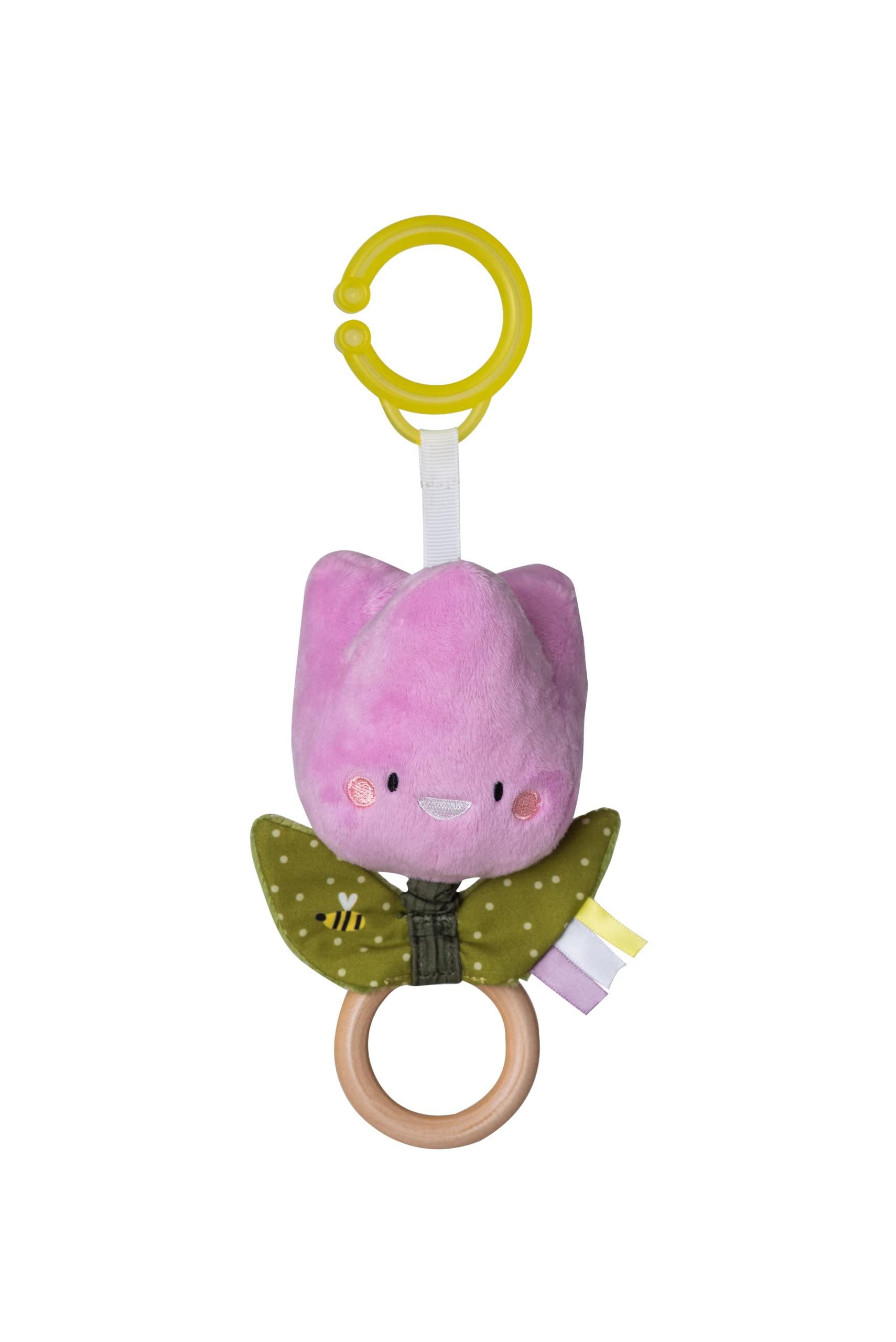 Taf Toys Tuli Flower Jitter Soft Toy. Jittering Tulip Flower Sensory Baby Toy. Suitable for Infant Boys & Girls from 0 Months +