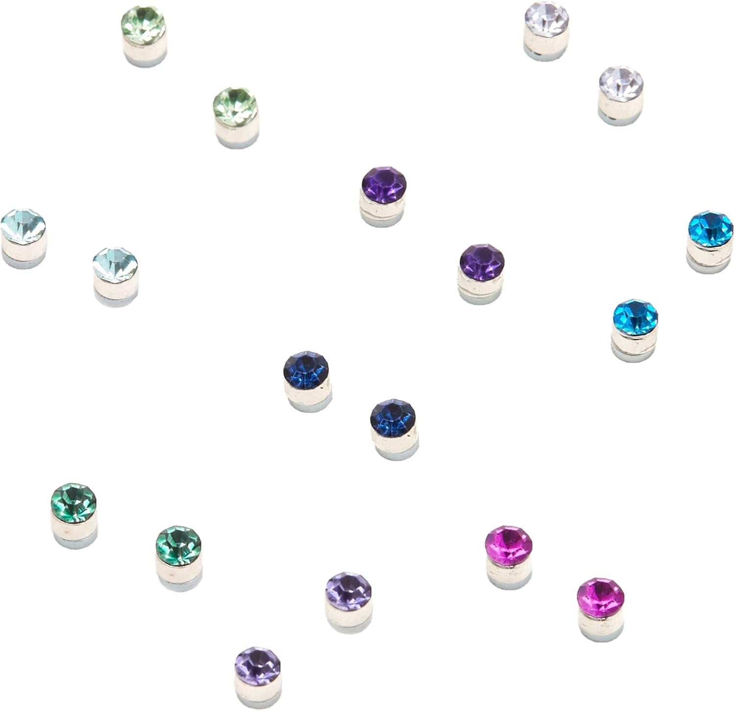 Claire's Silver Icy Crystal Stud Earrings