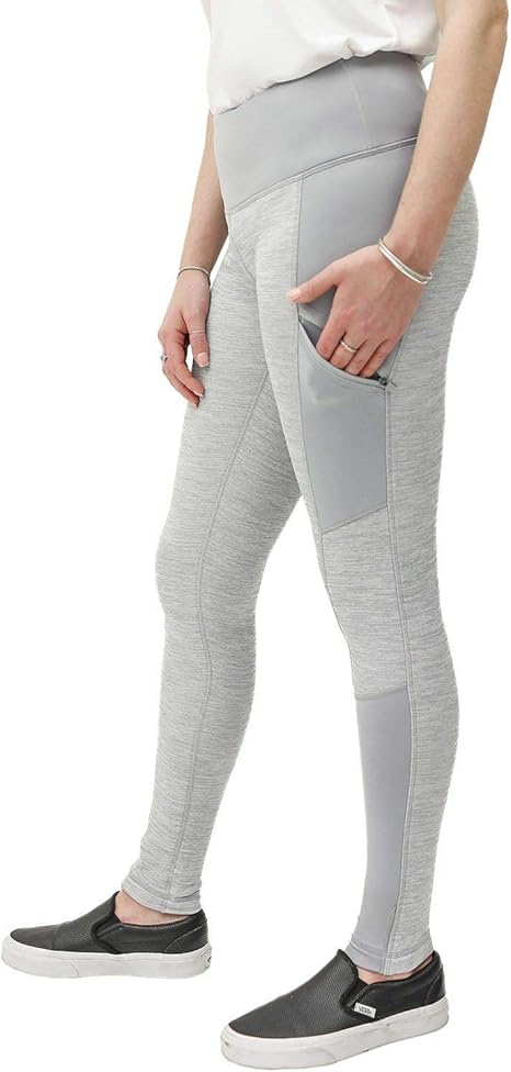 Active Life Womens Soft & Warm W/Side Pockets Fleece Lined Leggings (Platinum/Heather Grey, 2X 