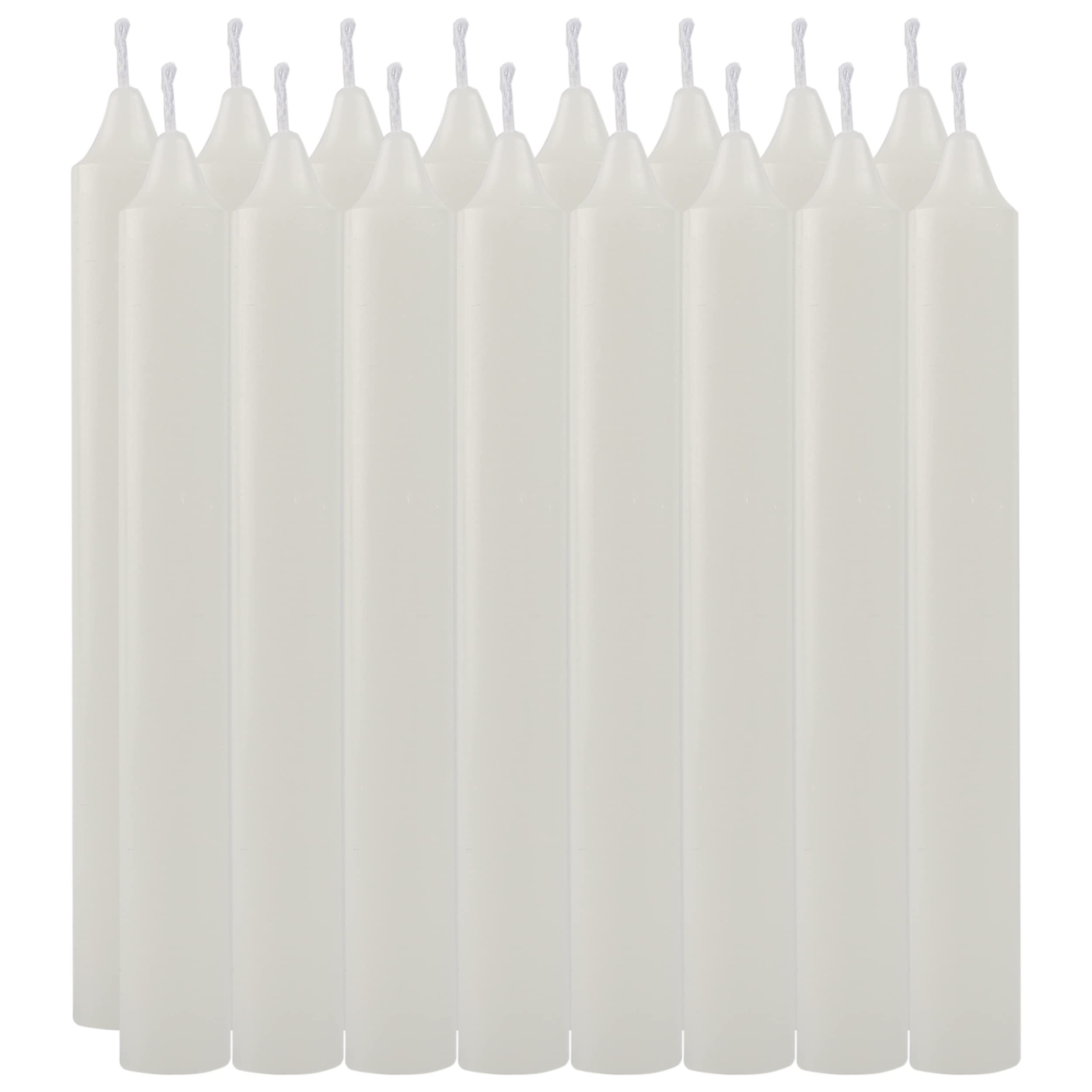 Taper Candles, White, Pack of 16, Unscented, Length 17.5 cm