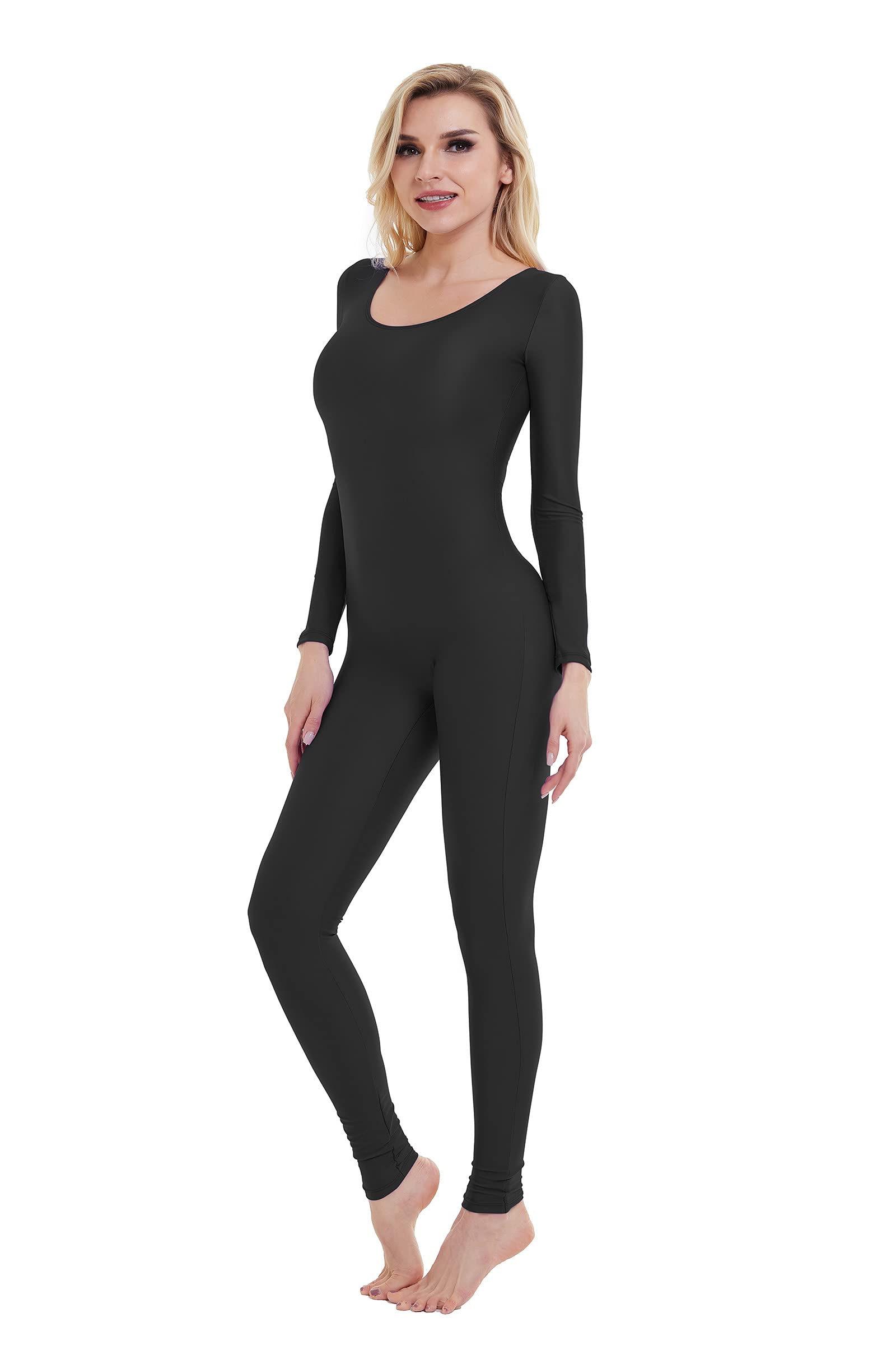 Women Long Sleeve Bodycon High Waist Jumpsuit Rompers Full Bodysuit One  Piece Outfit
