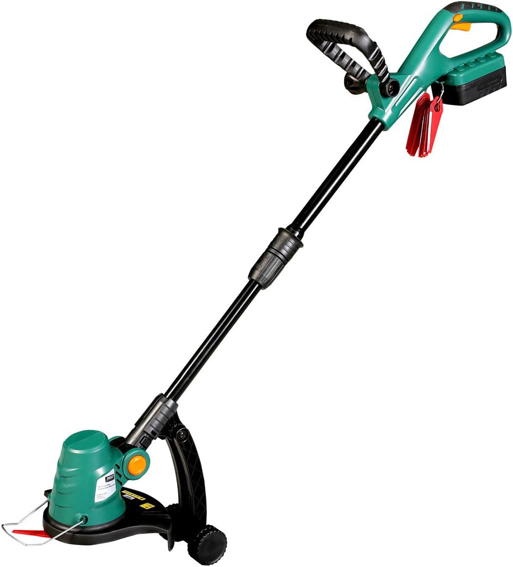 BRAST 18V Li Ion Akku Rasentrimmer Motorsense Freischneider Grasschneider Grasschere Rasenschere Strauchtrimmer Heckenschere Grasschermesser Strauchschermesser Ladegerät