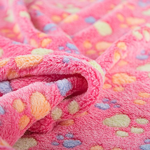 kiwitatá Dog Blanket Soft Pet Puppy Cat Cozy Sleeping Cushion Mat Washable Warm Bed Blankets Crate Pads for Small Animals (S, Pink)