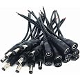 5 PACK Female DC Round Plug 2.1mm Solderless Clip-on 5050 LED Strip Tape 10mm