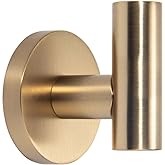 TUNNY 3 Pack Round Bathroom Towel Hooks - Champagne Gold Robe &amp; Coat Hooks for Bathroom &amp; Bedroom