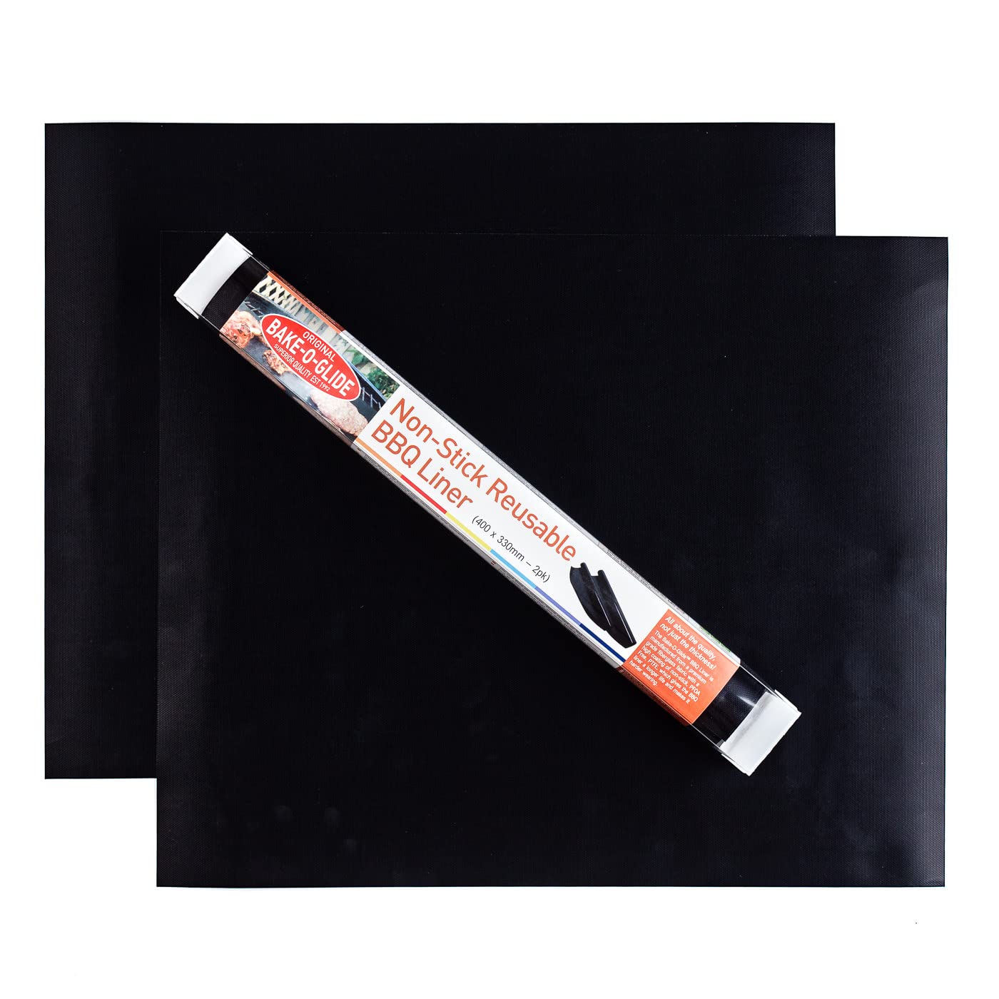 Bake-O-Glide BBQ01 Non-Stick Reusable BBQ Liners, Pack of 2, 400 x 330mm