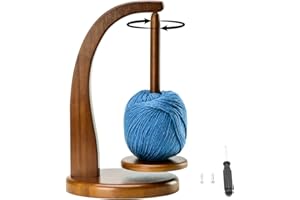 MEIHAOME Wooden Yarn Holder with Magnetic Base, 330g Capacity Yarn Spool Rack for Knitting, Crocheting & Embroidery - Easy-to-Install Yarn Storage Organizer for All Ages