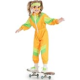 Nenahot Girls 80s Tracksuit 80s Hip Hop Costume One Piece Tracksuit Kids Retro Colorblock Sportswear Windbreaker Sets