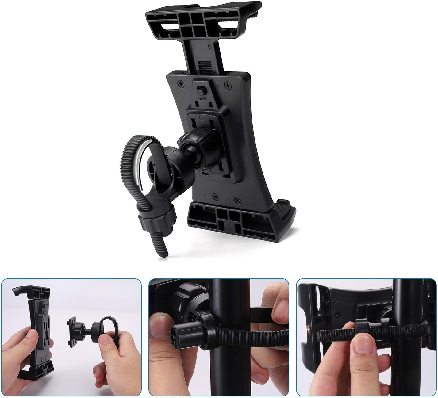NUOMIC Exercise Bike Tablet Holder, Portable Mount Clamp for Treadmill Cross Trainer, Spin Bike, Compatible With iPad Mini - Image 5