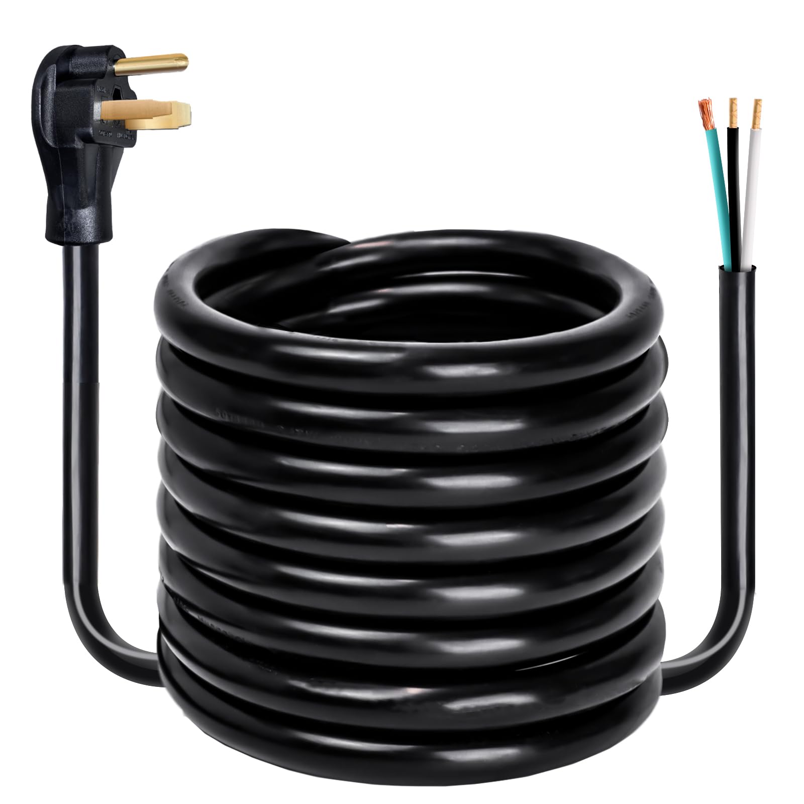 Photo 1 of 15FT 8 AWG 3 Prong Replacement Power Cord with N6-50P Plug, Heavy Duty 40AMP 250V Extension Cable with Pigtail Open Wiring End - Suitable for TEMPWARE 7500W Electric Garage Heater