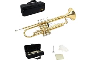 StarQuest TR250 Trumpet Set For Beginners & Students, Portable Hard Case, Mouthpiece, Cleaning Kit Includes Gloves & More, 46