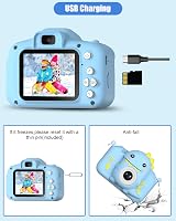 Hangrui Kids Camera 20MP Dual Lens 2.0 Inch IPS 1080P 32GB Blue view 6