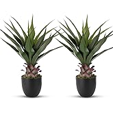 Giegxin 2 Pack Artificial Spiked Agave Plant 2.3 ft Faux Agave Plants, Uv&Weatherproof, Artificial Greenery for Front Porch Patio Indoor Outdoor Home, Office, Garden & Hotel Lobby