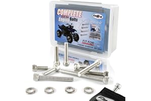 CYCBOLT 130 PCS Engine Bolt Kits Fit for YFM350X WARRIOR 1987-2003 for ATV Crankcase Clutch Stator Sprocket Cover Stainless Steel Screws Kit Set
