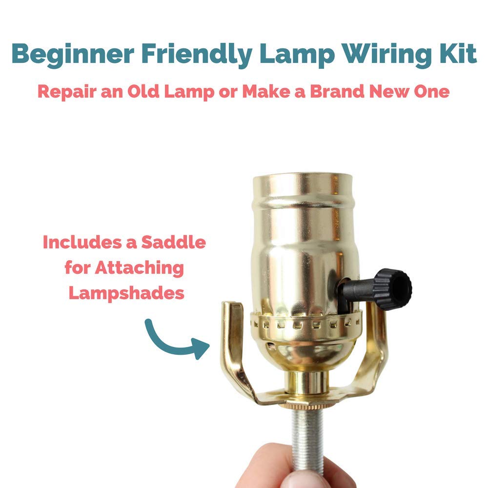 Lamp Base Socket Kit - Electrical Wiring Set to Make, Repair and Repurpose  Lamps - Rewire a Vintage Lamp or Create a Custom Light From Scratch -  Glossy ...