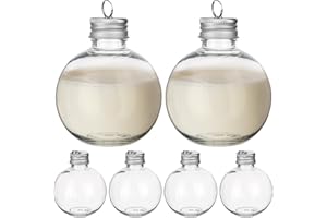 Milisten 10pcs Christmas Drink Balls Clear Juice Bottles Fillable Bulbs 150ml Xmas Candy Jars for Holiday Party Tree Ornaments Silver