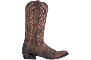 Dan Post Mens Milwaukee Embroidered Narrow Round Toe Casual Boots Mid Calf - Black