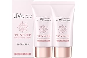 Waterfull Tone-Up Sunscreen SPF 50 + Pink Correcting BROAD SPECTRUM Korean Sunscreen for Face, Non-Greasy Lightweight & Hydra