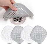 CCLKHY 4 Pcs Silicone Drain Protector with Sucker Sink Hair Catcher 13.8cm