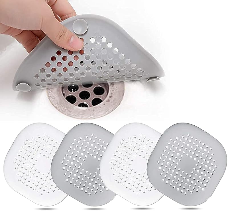 CCLKHY 4 Pcs Silicone Drain Protector with Sucker Sink Hair Catcher 13.8cm