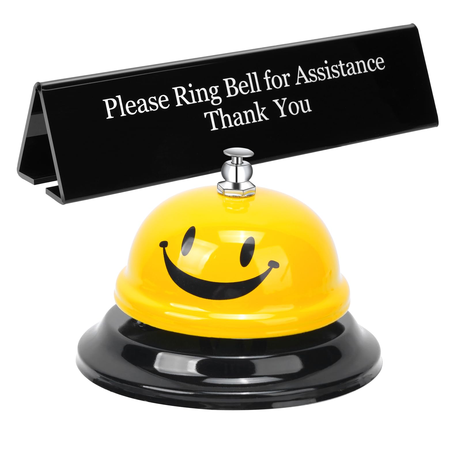 Photo 1 of UCEC Desk Call Bell for Service & Reception - Double-Side Ring Bell Sign, 1+1 Pack