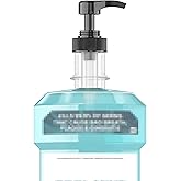 Compatible with Listerine Mouthwash Pump Dispenser for 1 and 1.5 Liter Bottles by kitchentoolz - Easy Dispensing and Mess Free - Black Pump - 2 Pack