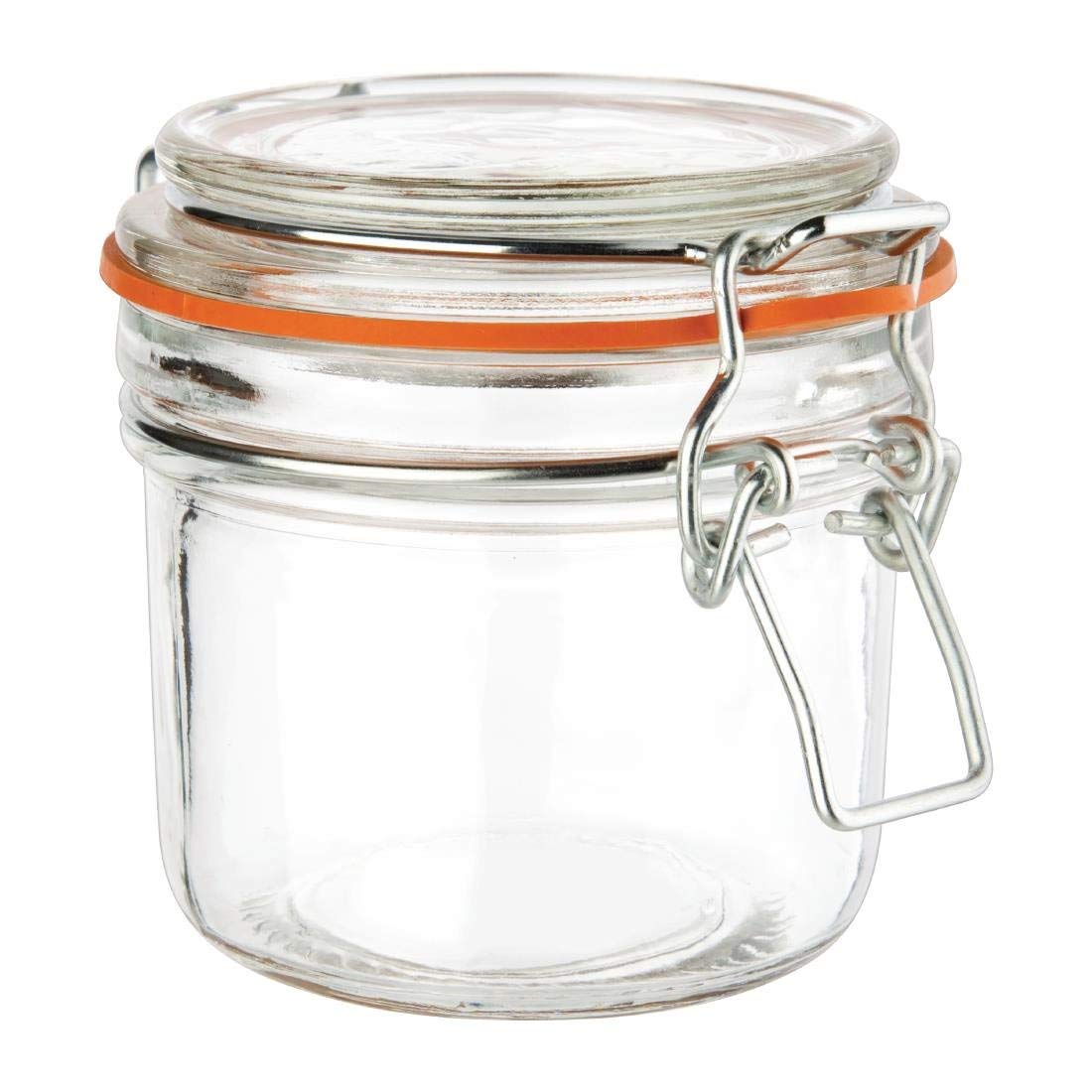 Vogue Clip Top Round Glass Jars - 200 ml (Pack of 6), Preserve Jars, Reusable Jam Jars, Airtight Food Storage, Kitchen Preserving and Pickling, Spice or Herb Containers, GH328 — image 1