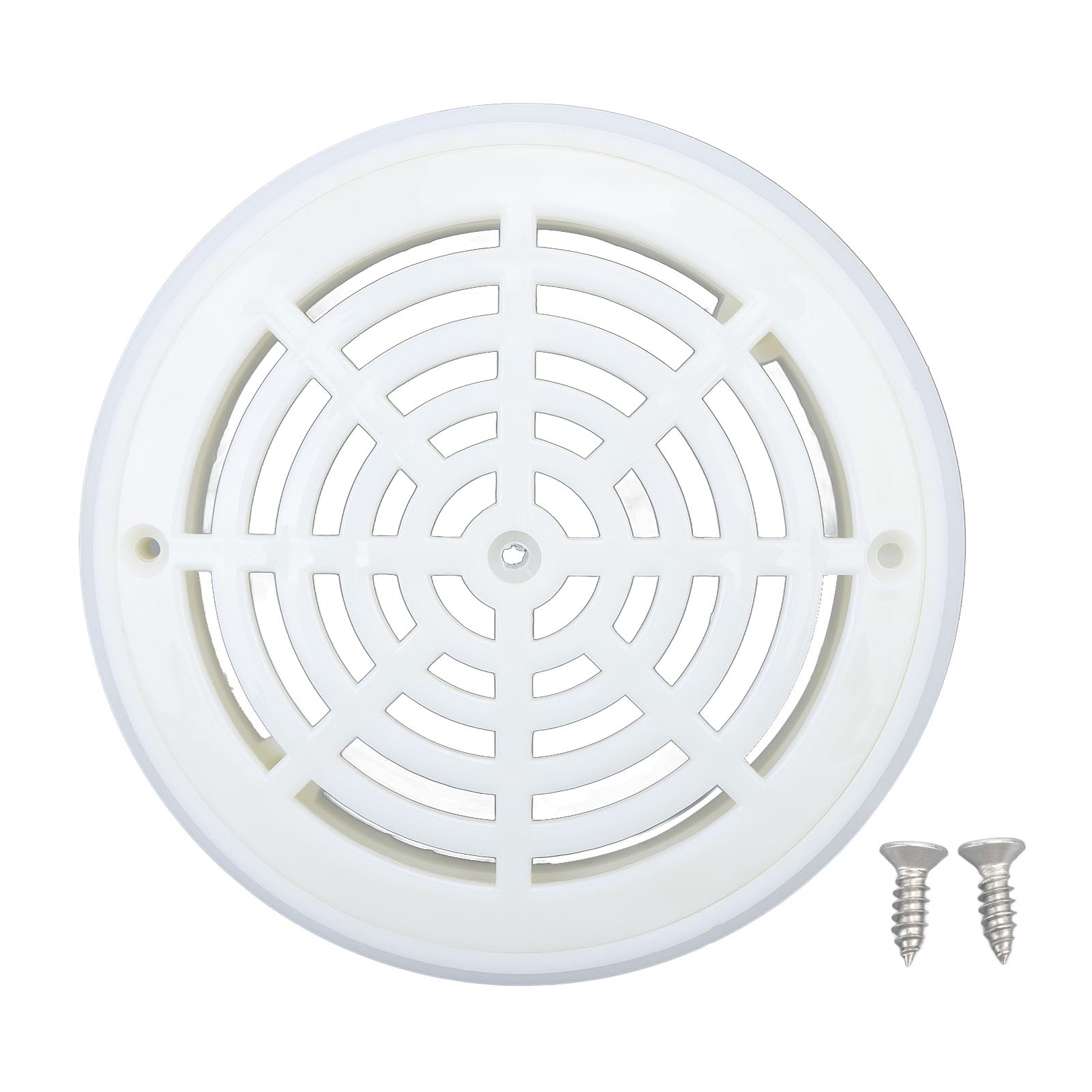 Fdit 8 Inch Plastic Inground Swimming Pool Main Drain Cover, Replacement Pool Drain Cover with Screws Efficient Circular Design for Water Clarity Safety