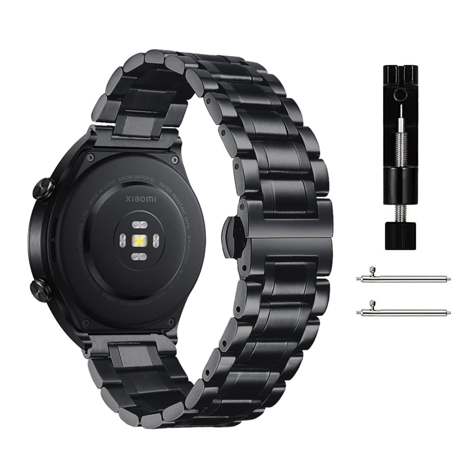 Niboow 22mm Strap for Amazfit Balance/Bip 5/GTR 4/GTR 3 Pro/GTR 3, Metal Stainless Steel Watch Bands for Xiaomi Watch 2 Pro/Watch S1/Watch S1 Active/Mi Watch/Huawei Watch 4/Watch 4 Pro - Black