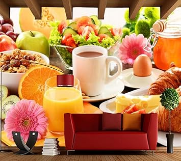 Fiartel Murales de comida personalizados frescos de pared de pan de