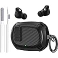 Beats Studio Buds/Studio Buds+ Case Cover 2021/2023 Men Lock Clip with Cleaning Kit, GARTOO Beat Studio Bud Plus Protective Case with Cleaning Tool for Women Girls Kids Black