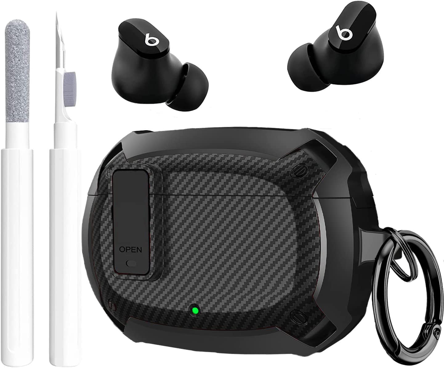 Photo 1 of Beats Studio Buds/Studio Buds+ Case Cover 2021/2023 Men Lock Clip with Cleaning Kit, GARTOO Beat Studio Bud Plus Protective Case with Cleaning Tool for Women Girls Kids Black