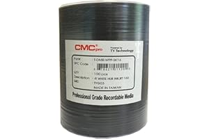 CMCPRO CMC Pro - Powered by TY Technology 16x White Inkjet Hub Printable 4.7GB DVD in Tape Wrap - 100 Pack