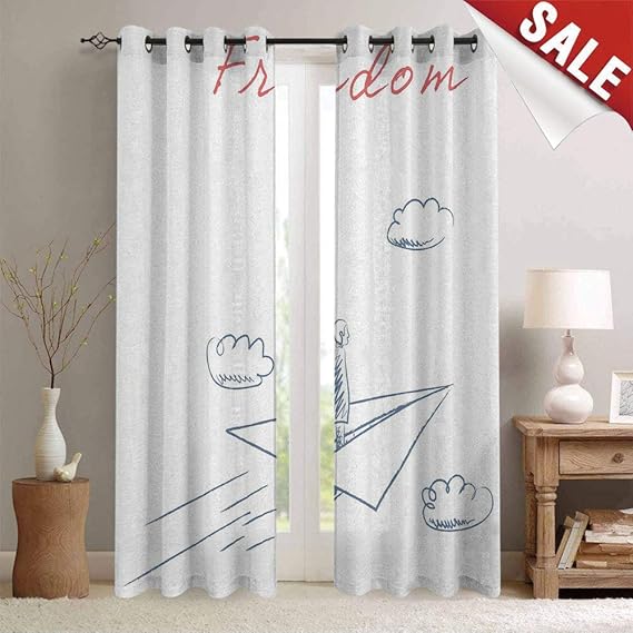 Insulated Solid Grommet top Window Curtain FlyingPaperPlaneinHand