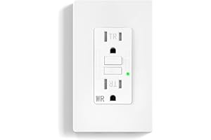 XimaoEase 1-Pack GFCI Outlet 15 Amp, Self-Test GFI Electrical Receptacle with LED Indicato, Tamper & Weather Resistant (TR/WR), UL Listed, LED Indicator, Wall Plate Included,Screwless Matte White