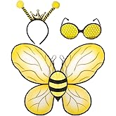 Funcredible Bee Wings, Antenna Headband & Glasses – Bumble Bee Costume Accessories for Adults – Perfect for Halloween, Festivals, Concerts, Cosplay & Themed Events