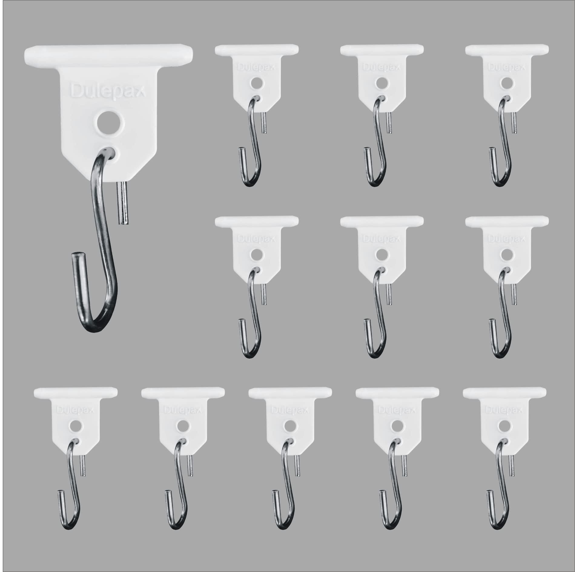 Motorhome Awning Hooks - White Plastic Clothes Hangers with S-Steel Hooks for Set RV Party Light Camping Awning Accessories (White, 24 Pairs)